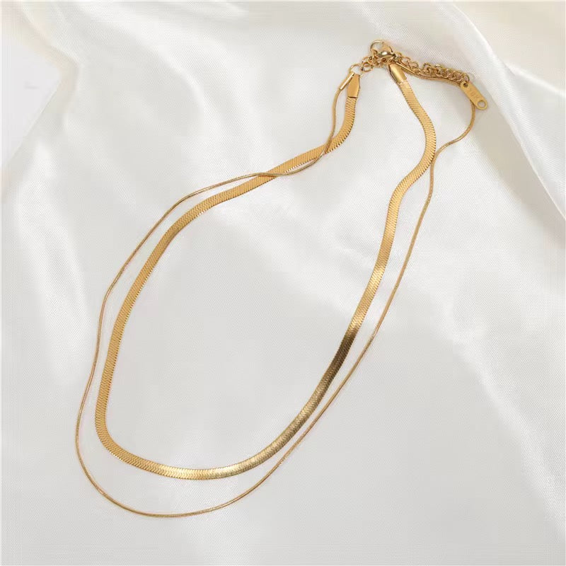 Double Snake Chain | 18K Gold Plated
